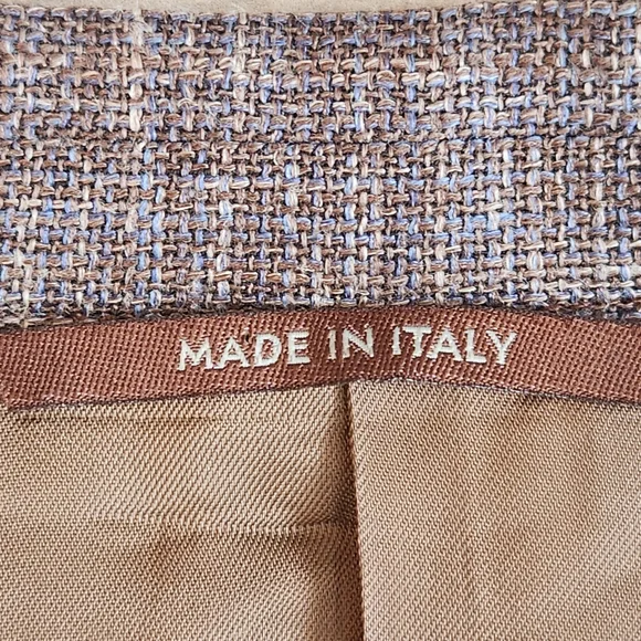 Canali Kei Sport Coat 40R Brown Cappuccino Linen Silk Blazer Luxury Made Italy